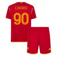 Camiseta AS Roma Romelu Lukaku #90 Primera Equipación Replica 2023-24 para niños mangas cortas (+ Pantalones cortos)